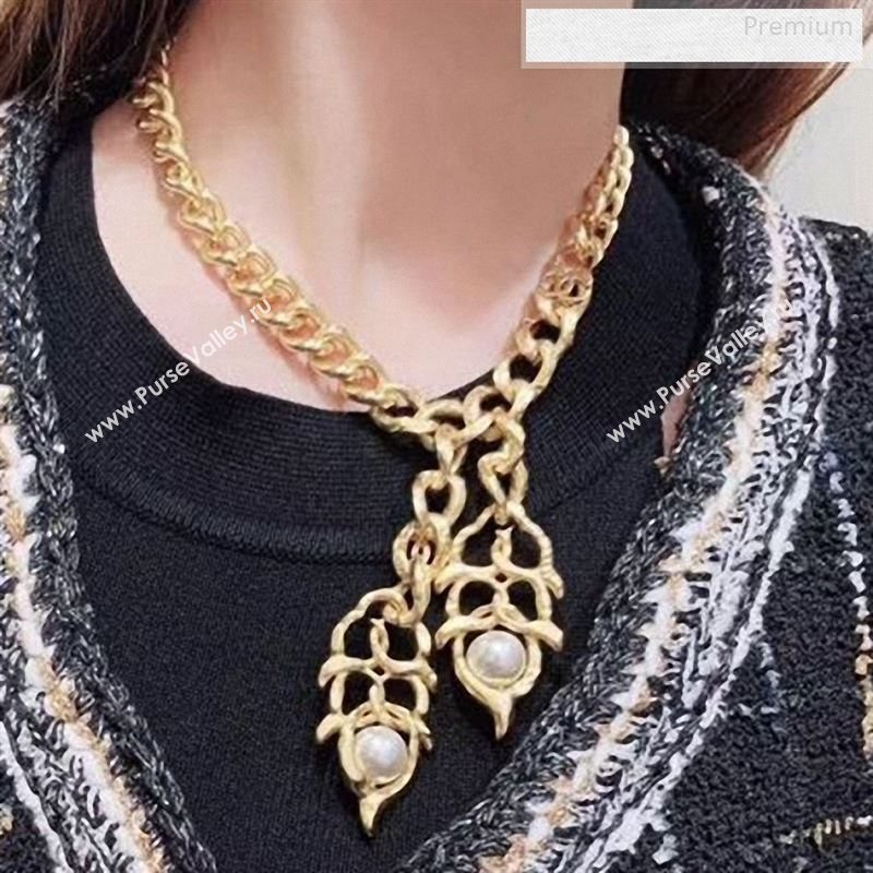 Chanel Cutout Metal Short Necklace AB3129 2020 (YF-9122413)