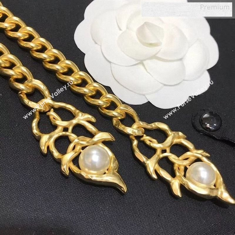 Chanel Cutout Metal Long Necklace AB3130 2020 (YF-9122414)