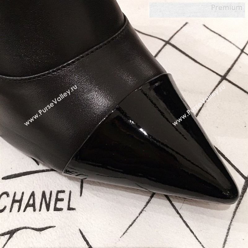 Chanel Lambskin Pearl Heel Short Boots G35548 Black 2020 (KL-9122728)