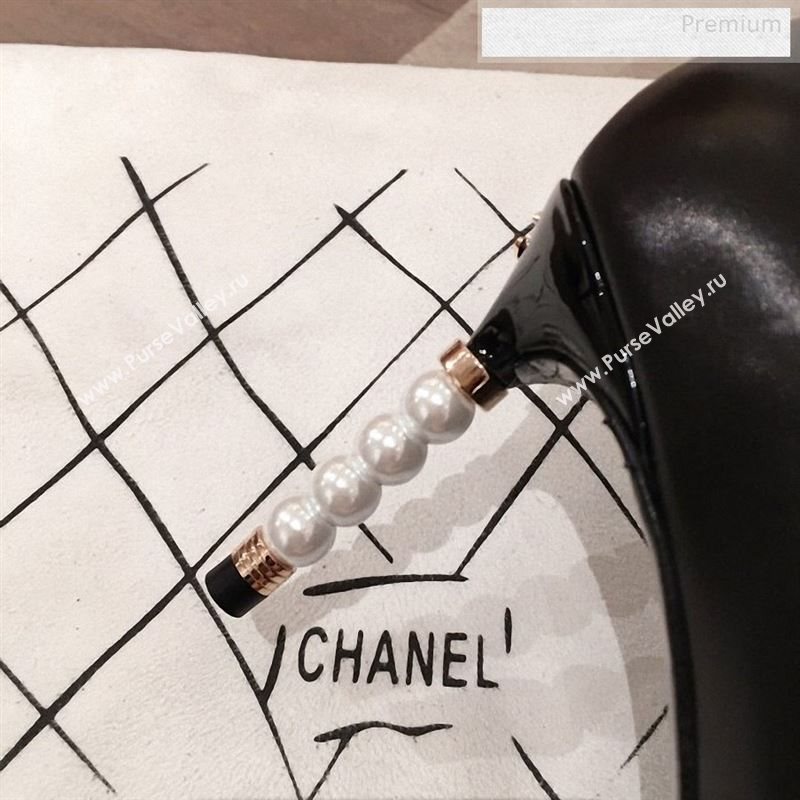 Chanel Lambskin Pearl Heel Short Boots G35548 Black 2020 (KL-9122728)