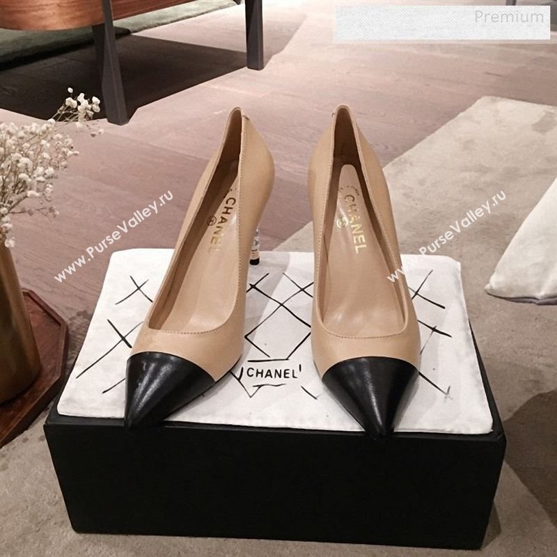 Chanel Lambskin Pearl Heel Pumps G35534 Nude 2020 (KL-9122729)