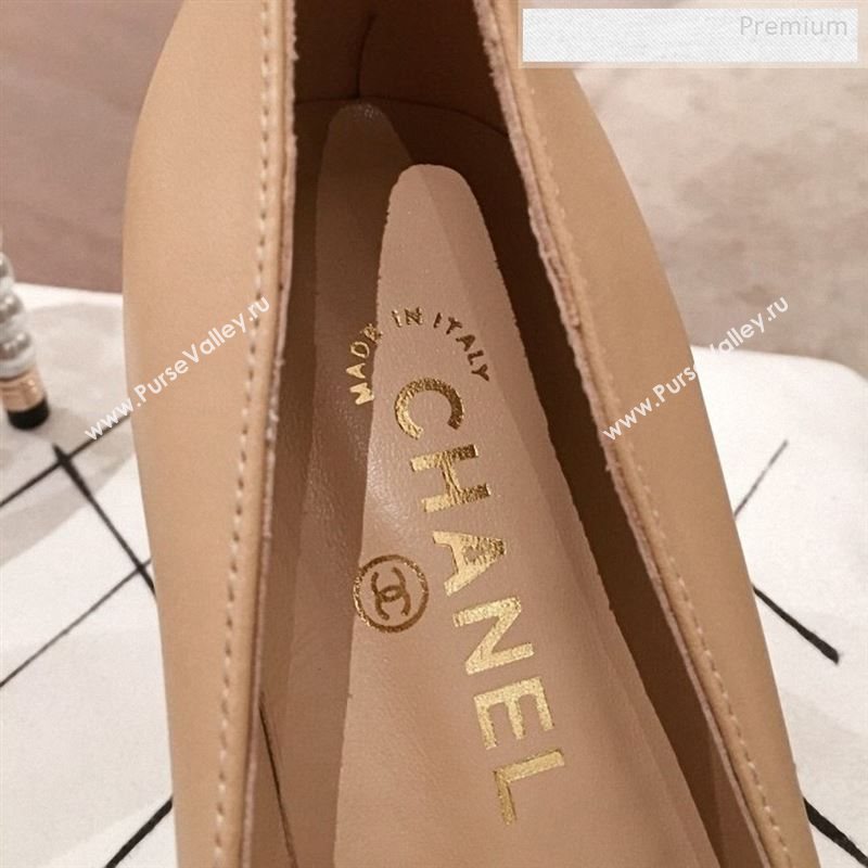 Chanel Lambskin Pearl Heel Pumps G35534 Nude 2020 (KL-9122729)