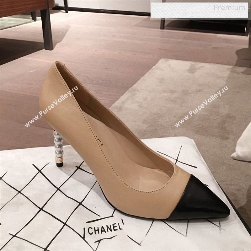 Chanel Lambskin Pearl Heel Pumps G35534 Nude 2020 (KL-9122729)