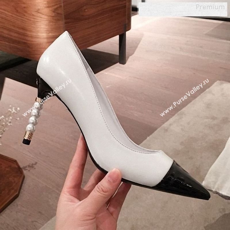 Chanel Lambskin Pearl Heel Pumps G35534 White 2020 (KL-9122731)