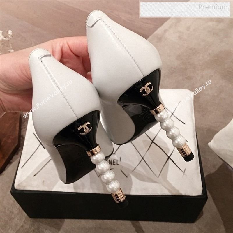 Chanel Lambskin Pearl Heel Pumps G35534 White 2020 (KL-9122731)