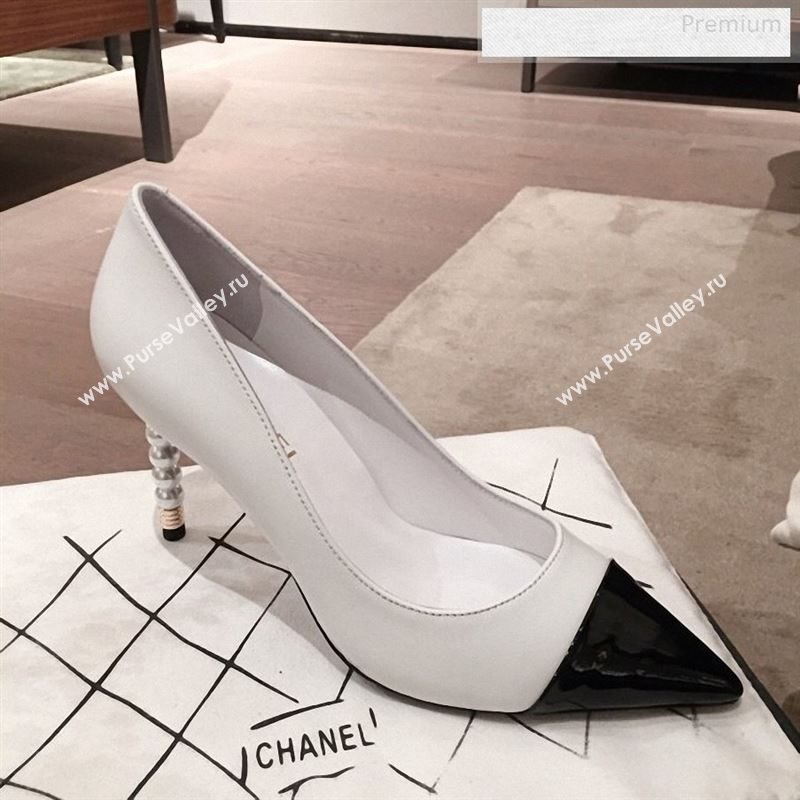 Chanel Lambskin Pearl Heel Pumps G35534 White 2020 (KL-9122731)