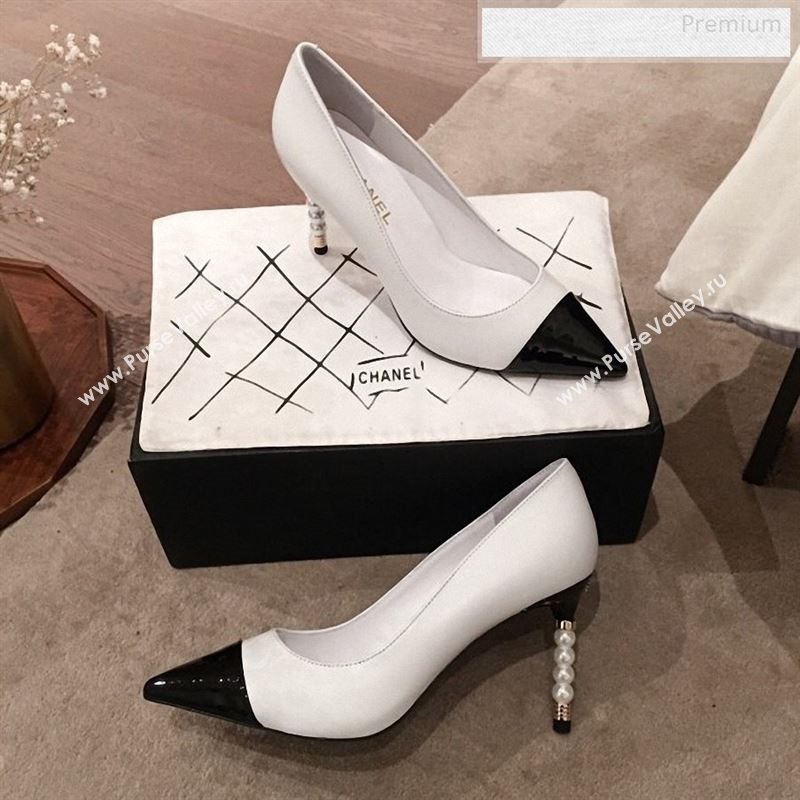 Chanel Lambskin Pearl Heel Pumps G35534 White 2020 (KL-9122731)