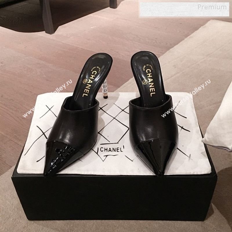 Chanel Lambskin Pearl Heel Mules G35540 Black 2020 (KL-9122733)