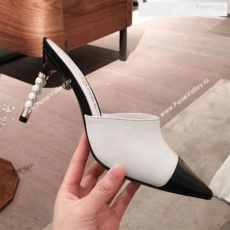 Chanel Lambskin Pearl Heel Mules G35540 White 2020 (KL-9122734)