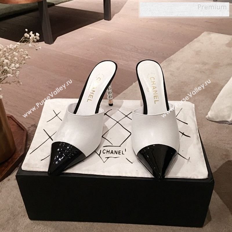 Chanel Lambskin Pearl Heel Mules G35540 White 2020 (KL-9122734)