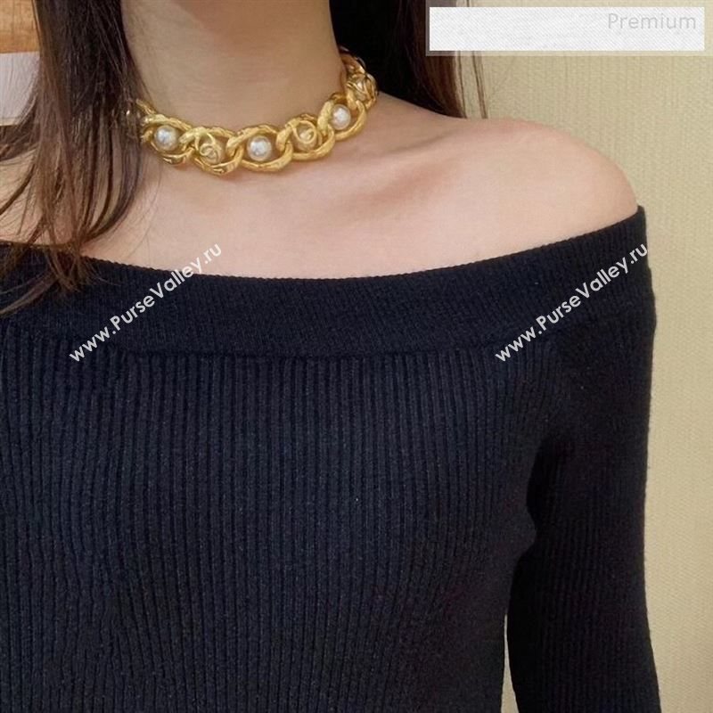 Chanel Metal Pearl Short Necklace AB3148 2019 (YF-9122804)