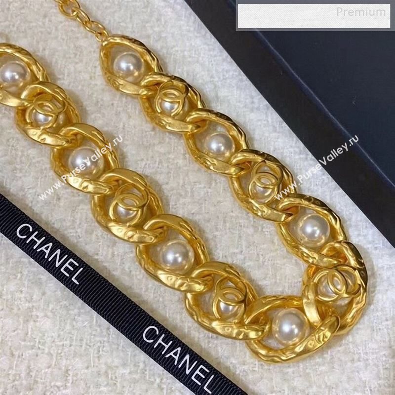 Chanel Metal Pearl Short Necklace AB3148 2019 (YF-9122804)