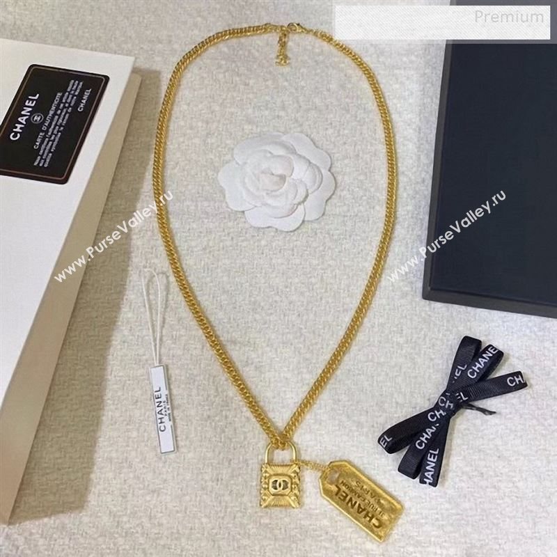 Chanel Tag Lock Pendant Long Necklace 2019 (YF-9122803)
