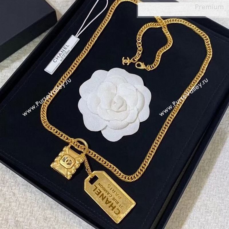 Chanel Tag Lock Pendant Long Necklace 2019 (YF-9122803)