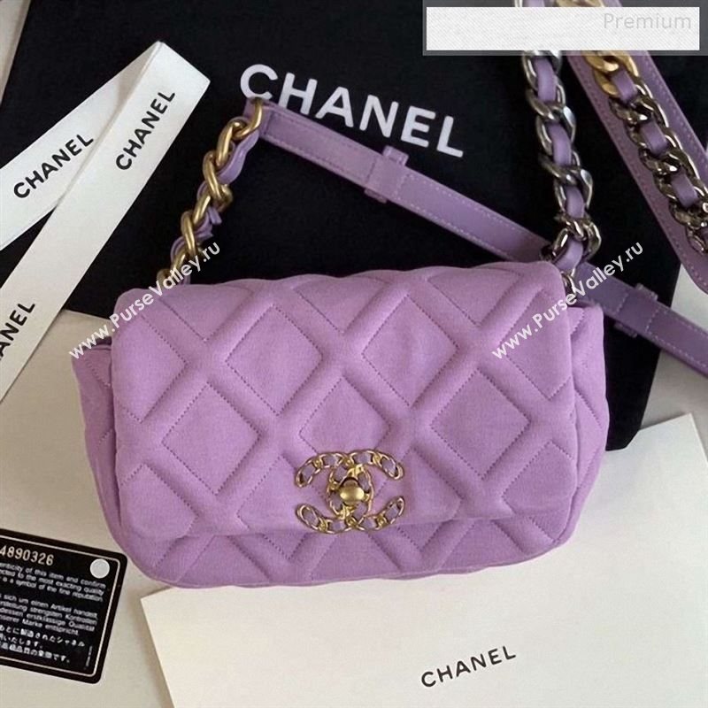 Chanel 19 Quilted Jersey Waist/Belt Bag AS1163 Light Purple 2019 (XING-9123001)