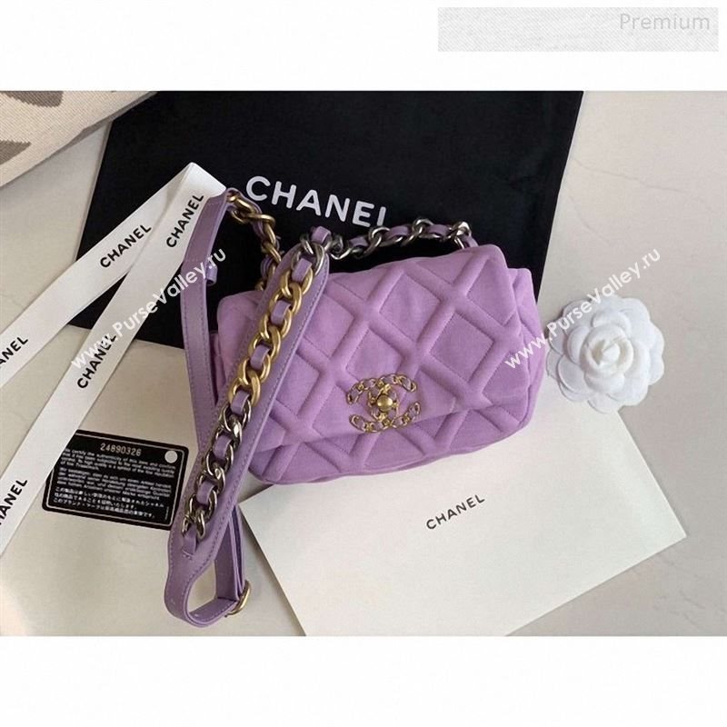 Chanel 19 Quilted Jersey Waist/Belt Bag AS1163 Light Purple 2019 (XING-9123001)