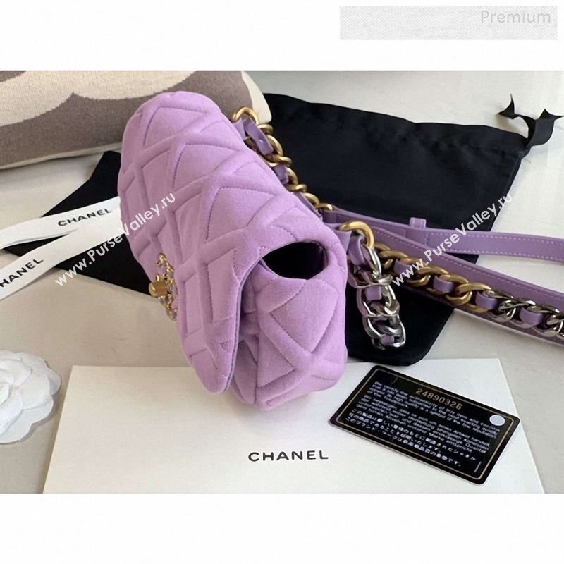 Chanel 19 Quilted Jersey Waist/Belt Bag AS1163 Light Purple 2019 (XING-9123001)