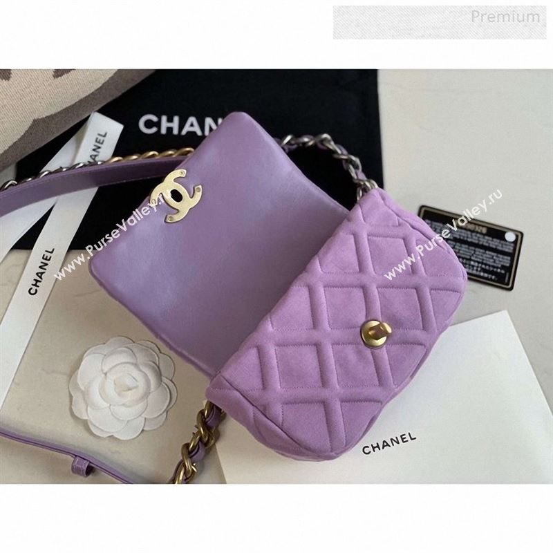 Chanel 19 Quilted Jersey Waist/Belt Bag AS1163 Light Purple 2019 (XING-9123001)
