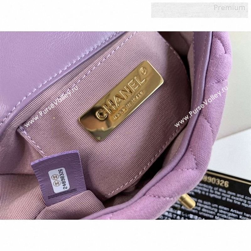 Chanel 19 Quilted Jersey Waist/Belt Bag AS1163 Light Purple 2019 (XING-9123001)