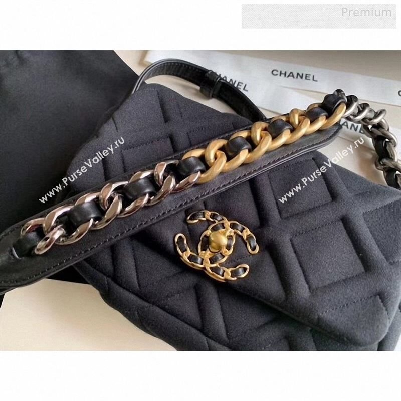 Chanel 19 Quilted Jersey Waist/Belt Bag AS1163 Black 2019 (XING-9123005)