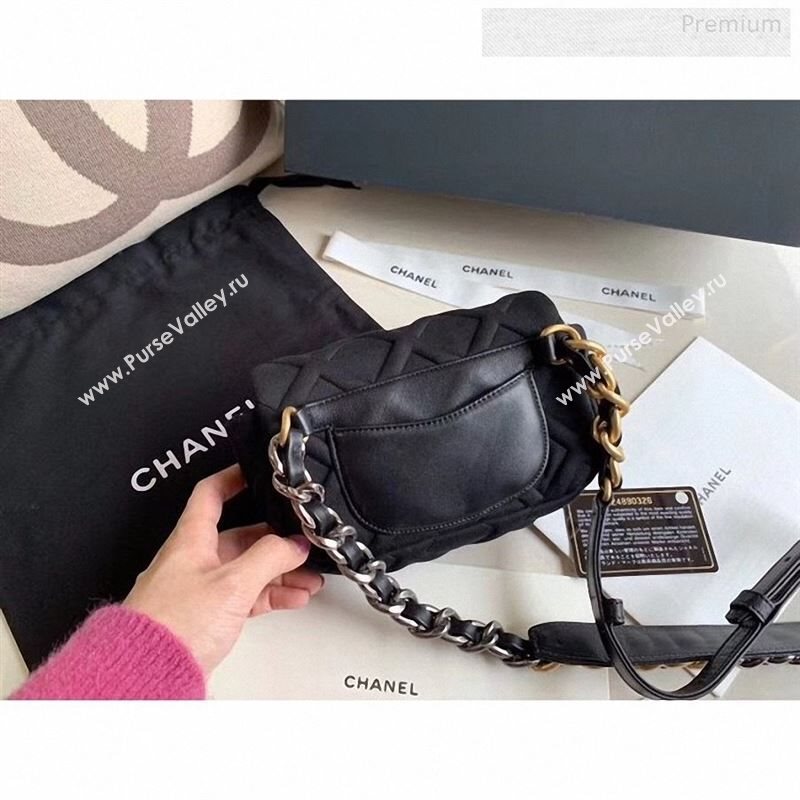 Chanel 19 Quilted Jersey Waist/Belt Bag AS1163 Black 2019 (XING-9123005)