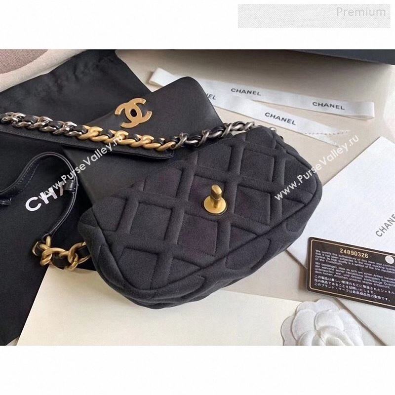 Chanel 19 Quilted Jersey Waist/Belt Bag AS1163 Black 2019 (XING-9123005)