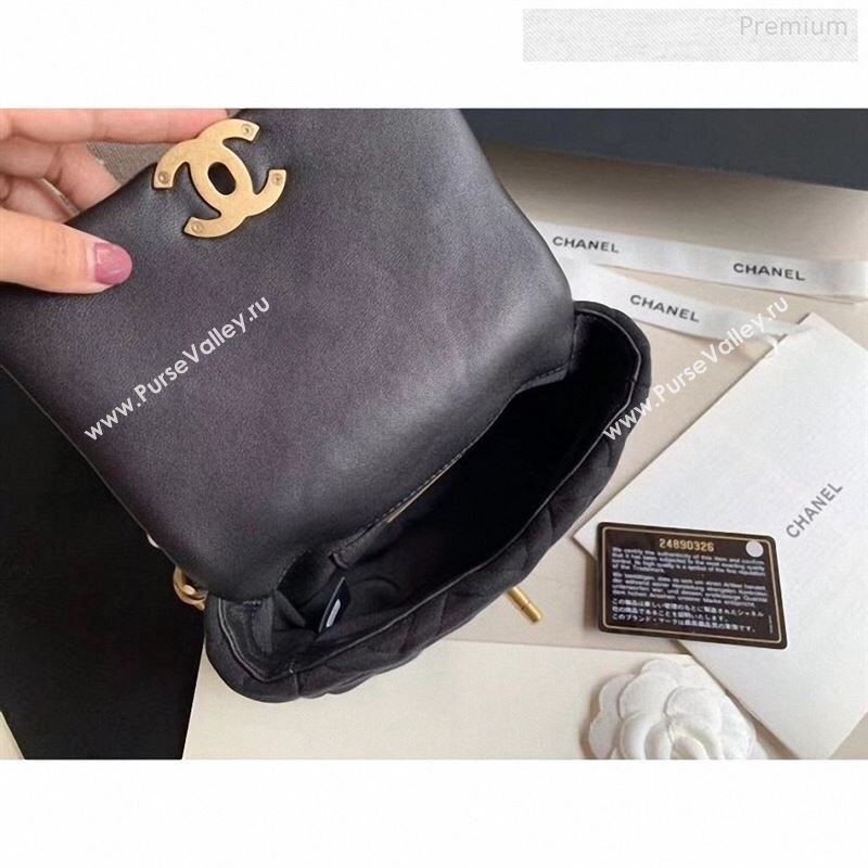 Chanel 19 Quilted Jersey Waist/Belt Bag AS1163 Black 2019 (XING-9123005)