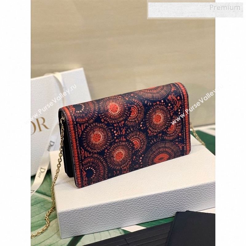 Dior Fuchsia Multicolor Lady Dior Lion Animal Calfskin Chain Clutch 2020 (XXG-9123013)