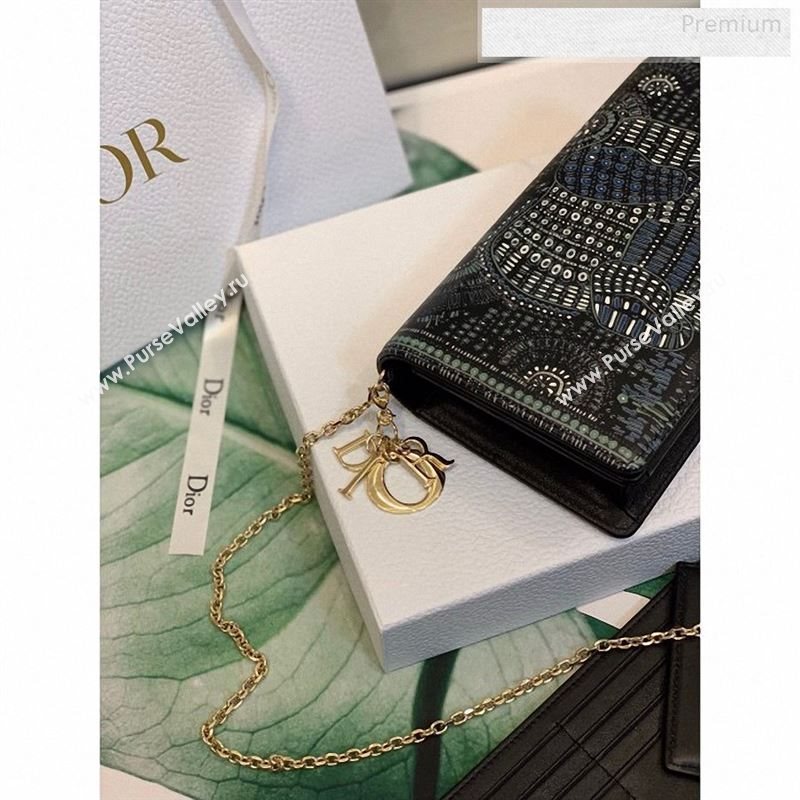 Dior Green Multicolor Lady Dior Elephant Animal Calfskin Chain Clutch 2020 (XXG-9123014)