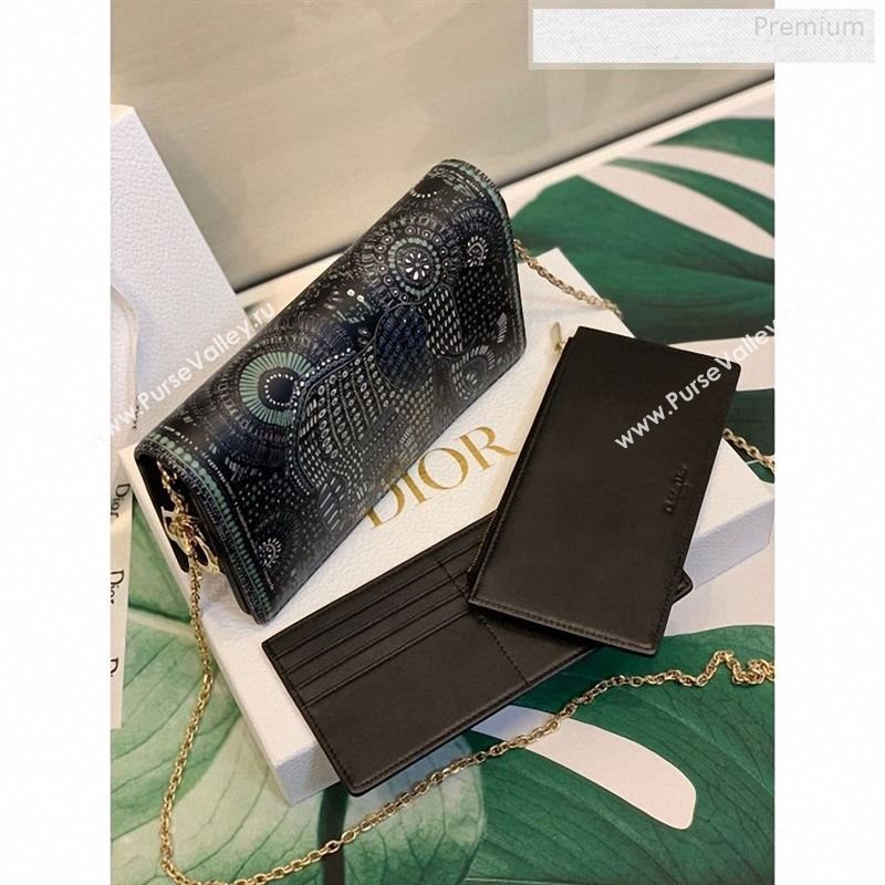 Dior Green Multicolor Lady Dior Elephant Animal Calfskin Chain Clutch 2020 (XXG-9123014)