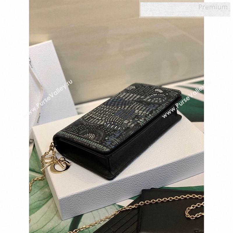 Dior Green Multicolor Lady Dior Elephant Animal Calfskin Chain Clutch 2020 (XXG-9123014)