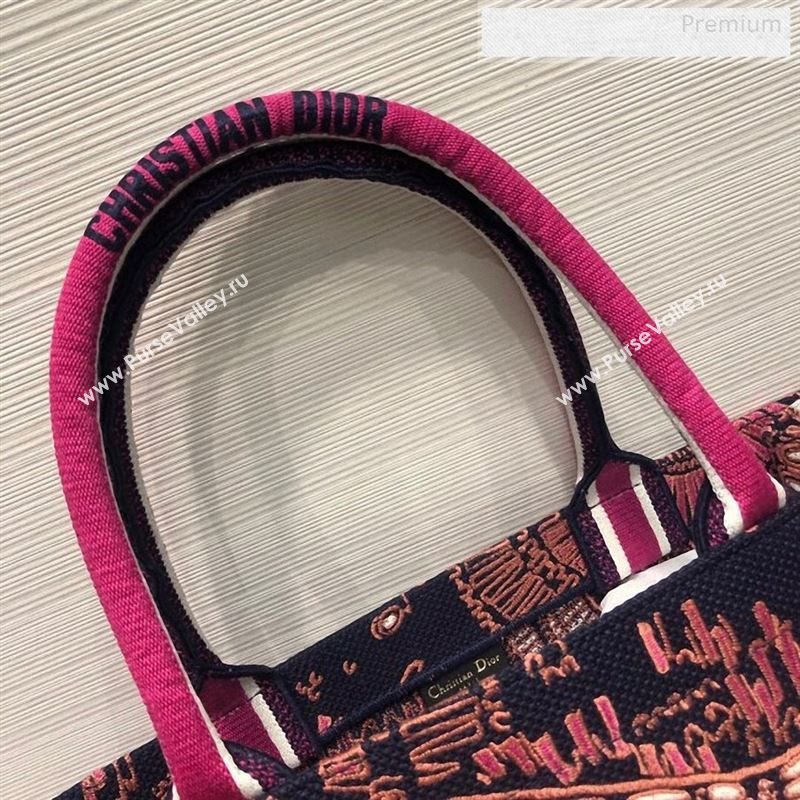 Dior Fuchsia Dior Book Tote in Lion Animal Embroidered Canvas Bag 2020 (XXG-9123015)