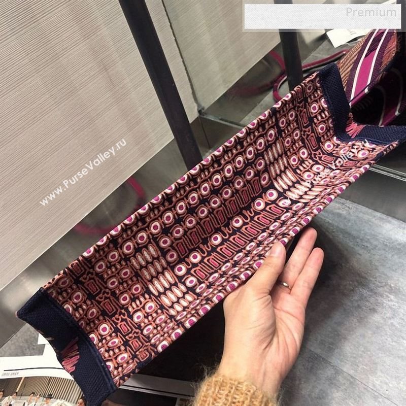 Dior Fuchsia Dior Book Tote in Lion Animal Embroidered Canvas Bag 2020 (XXG-9123015)