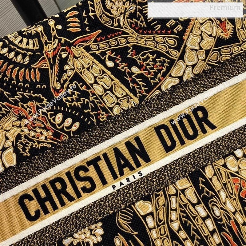 Dior Orange Dior Book Tote in Monkey Animal Embroidered Canvas Bag 2020 (XXG-9123017)