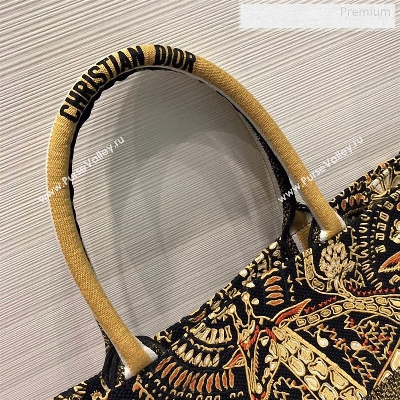 Dior Yellow Dior Book Tote in Giraffe Animal Embroidered Canvas Bag 2020 (XXG-9123018)