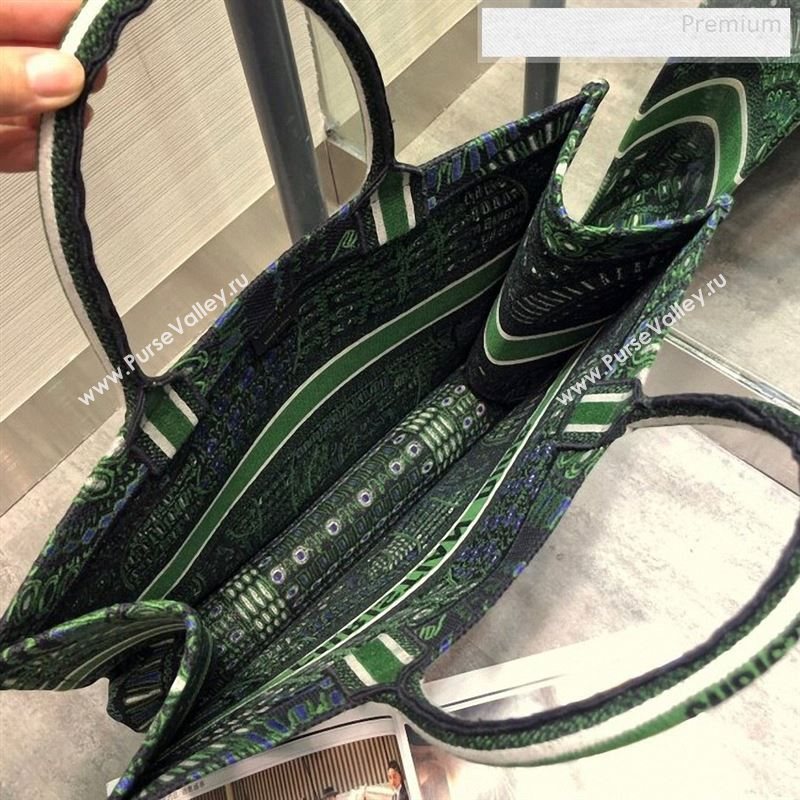 Dior Green Dior Book Tote in Elephant Animal Embroidered Canvas Bag 2020 (XXG-9123016)