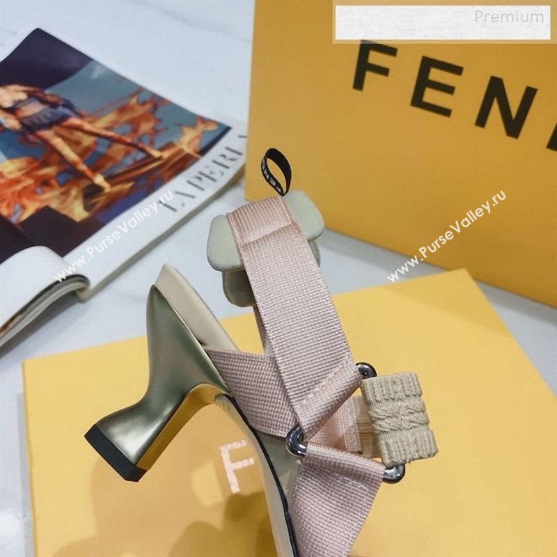 Fendi Colibrì Crystal Mesh Mid-Heel Slingback Pumps Nude 2020 (DLY-9122617)