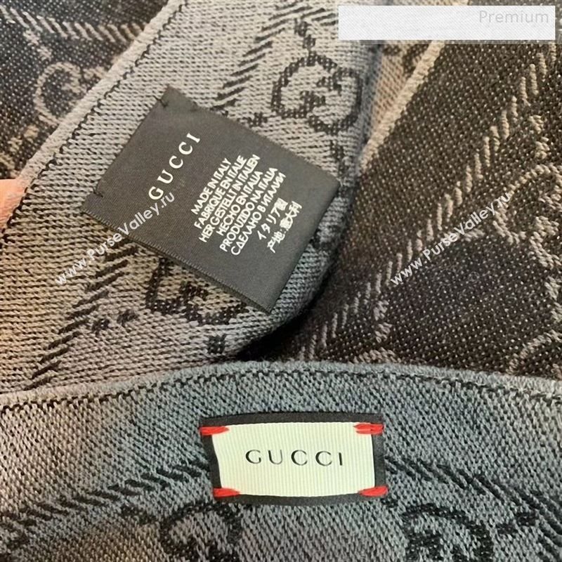 Gucci Wool GG Scarf 45x180cm Black 2019 (WNS-9122633)