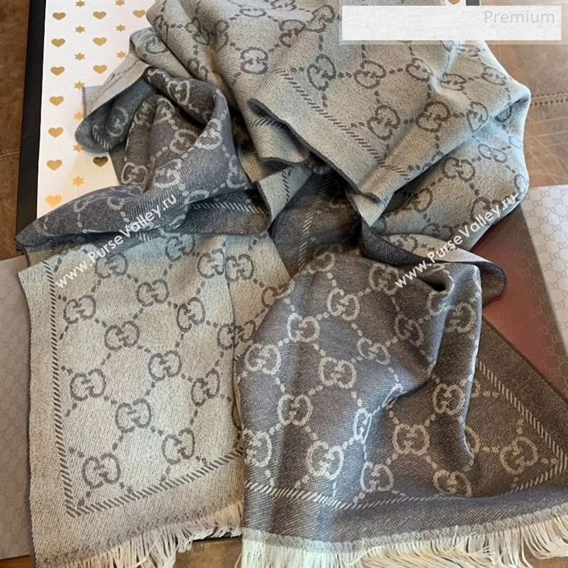 Gucci Wool GG Scarf 45x180cm Light Grey 2019 (WNS-9122634)