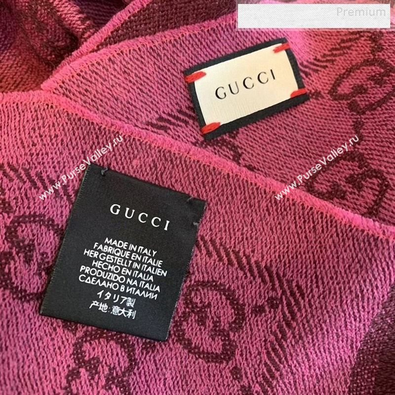 Gucci Wool GG Scarf 45x180cm Burgundy 2019 (WNS-9122636)
