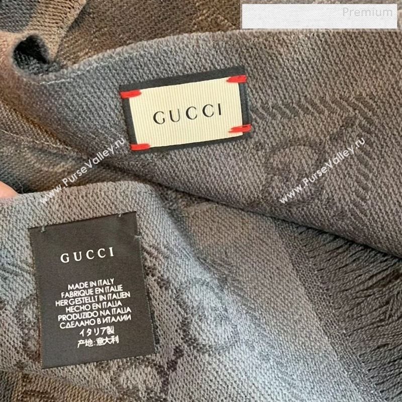 Gucci Wool GG Scarf 45x180cm Dark Grey 2019 (WNS-9122635)