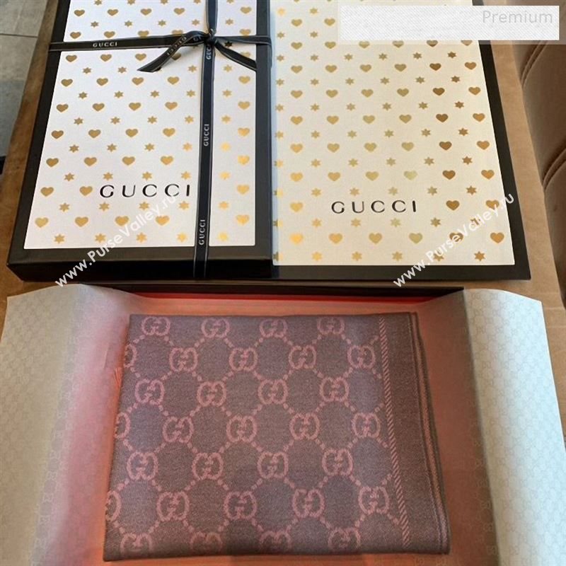 Gucci Wool GG Scarf 45x180cm Pink 2019 (WNS-9122637)