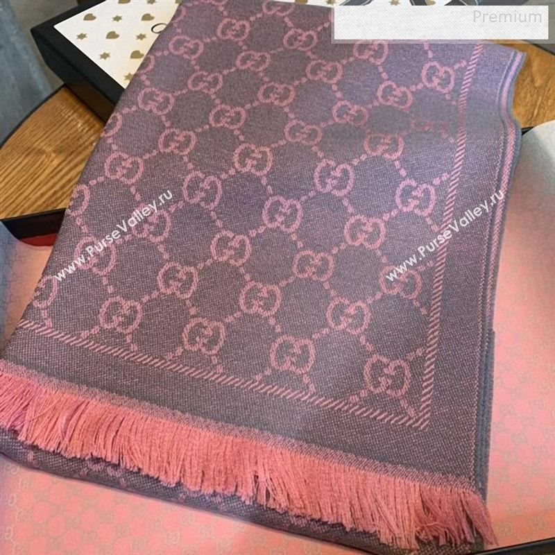 Gucci Wool GG Scarf 45x180cm Pink 2019 (WNS-9122637)