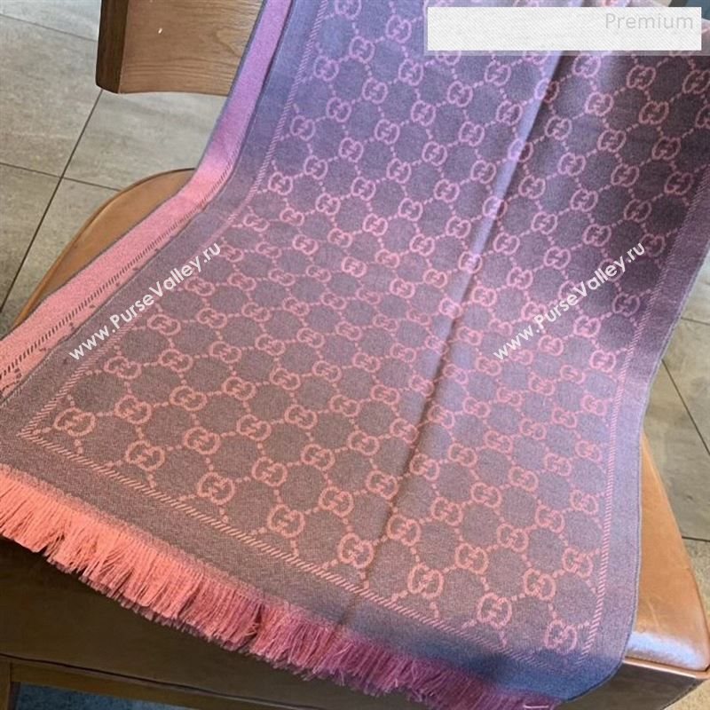 Gucci Wool GG Scarf 45x180cm Pink 2019 (WNS-9122637)