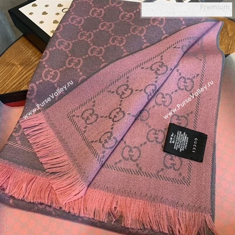 Gucci Wool GG Scarf 45x180cm Pink 2019 (WNS-9122637)