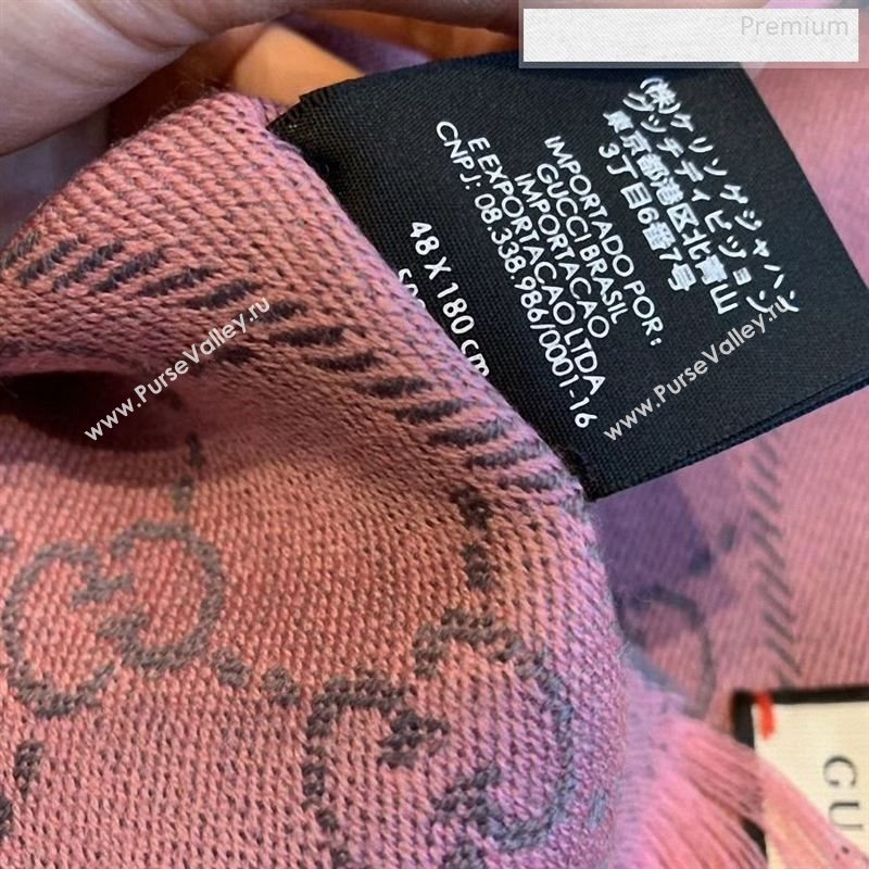 Gucci Wool GG Scarf 45x180cm Pink 2019 (WNS-9122637)