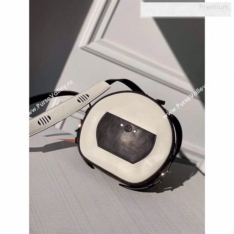 Louis Vuitton Boite Chapeau Souple Sporty Stripe and Patch Round Shoulder Bag M55653 White 2020 (KI-9122701)