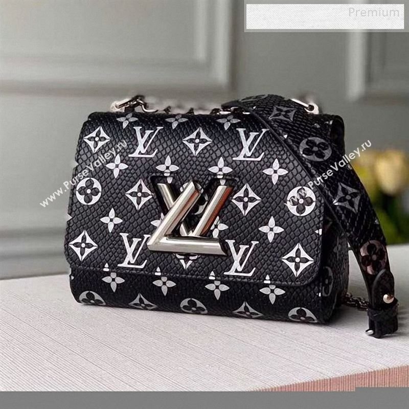 Louis Vuitton Twist PM Monogram Python Leather Bag N96931 Black 2019 (KI-9122706)