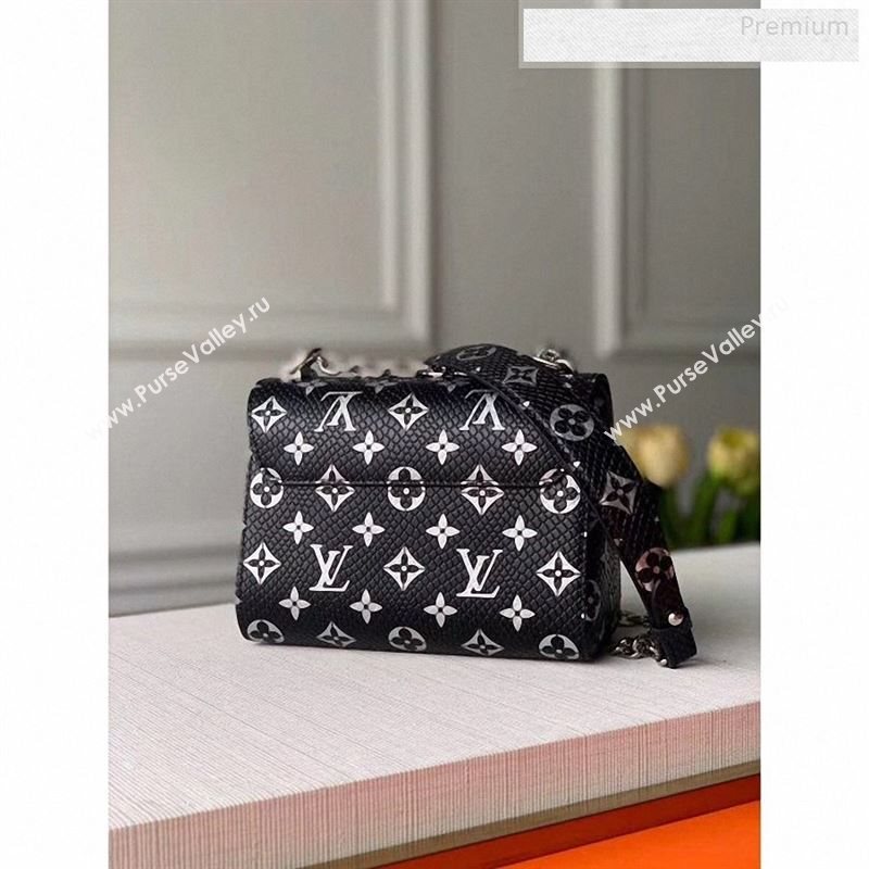 Louis Vuitton Twist PM Monogram Python Leather Bag N96931 Black 2019 (KI-9122706)