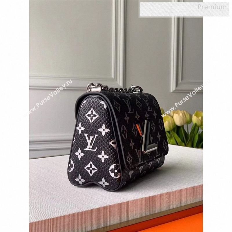 Louis Vuitton Twist PM Monogram Python Leather Bag N96931 Black 2019 (KI-9122706)